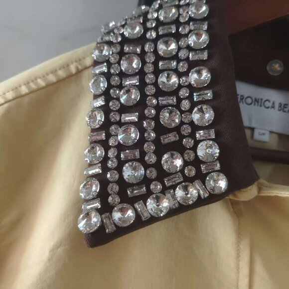 VERONICA BEARD Arlen Dickey crystal-embellished coated-cotton coat - Picture 7 of 13